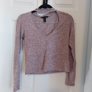 Forever 21 purple v-neck keyhole sweater
